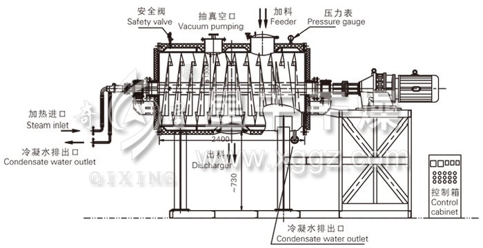 真空耙式干燥機結構示意圖